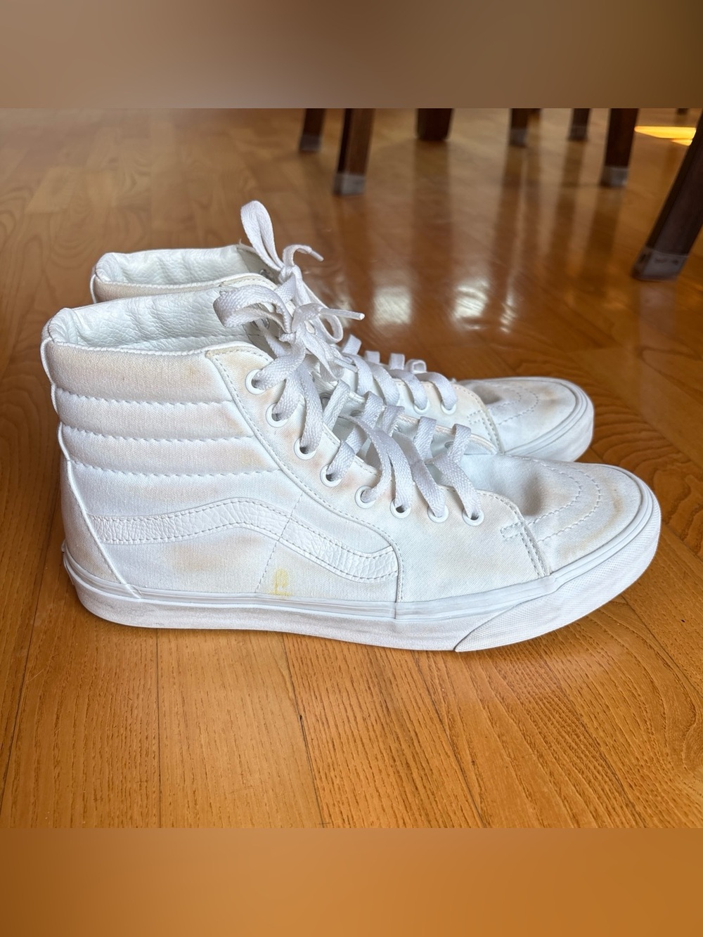 VANS Sk8 Hi Skate Sneakers Shoes VCU True White Mens Sz 10.5 12 Womens High Top